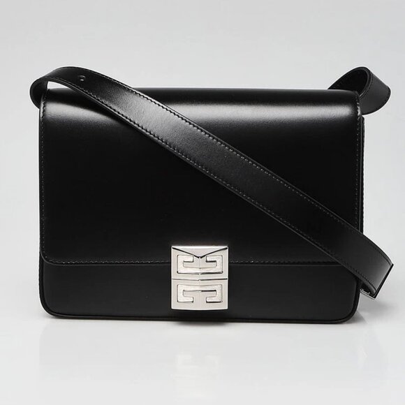 Givenchy Black Smooth Leather 4G Crossbody Bag - Picture 1 of 12